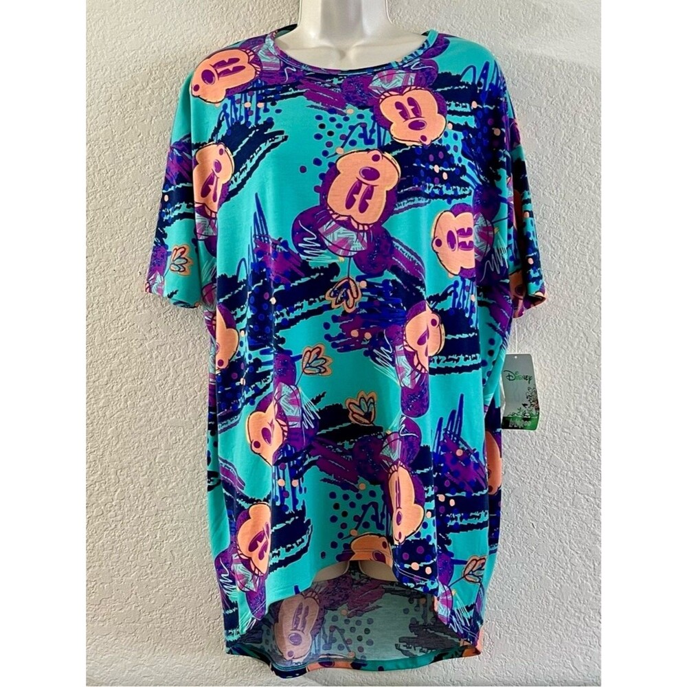 NWT LuLaRoe Disney Irma Tunic Top Size Small Mickey Mouse Abstract Print